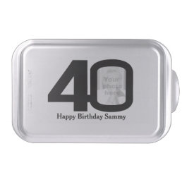 40th birthday add your own photo snap on tin cake pan