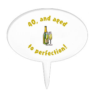 40th Birthday Aged To Perfection Cake Topper