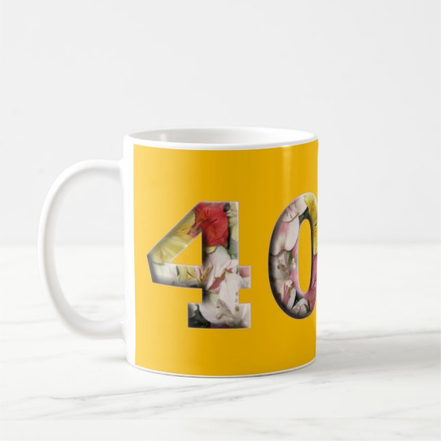 40th Birthday Anniversary 40 years Milestone Mug (Left)