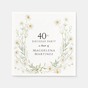 40th Birthday April Birth Month Flower Napkins