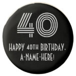 [ Thumbnail: 40th Birthday - Art Deco Inspired Look "40", Name ]