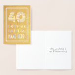 [ Thumbnail: 40th Birthday – Art Deco Inspired Look "40" + Name Foil Card ]