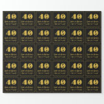 [ Thumbnail: 40th Birthday – Art Deco Inspired Look "40" & Name Wrapping Paper ]