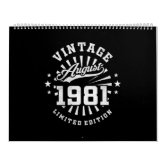 Birthday Vintage Born August 1945 Calendar | Zazzle