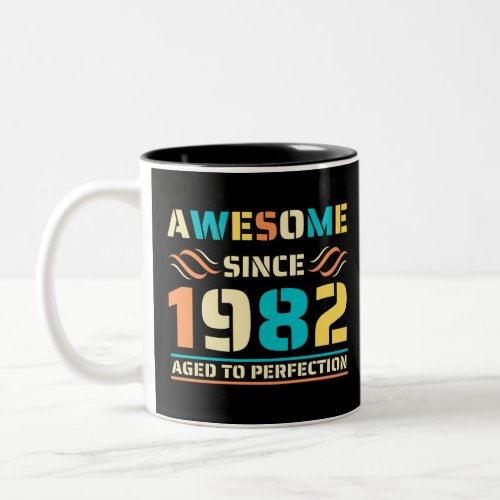 40th Birthday Awesome Since 1982 Two_Tone Coffee Mug