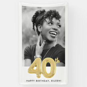 40th Birthday Balloon Photo Party  Banner
