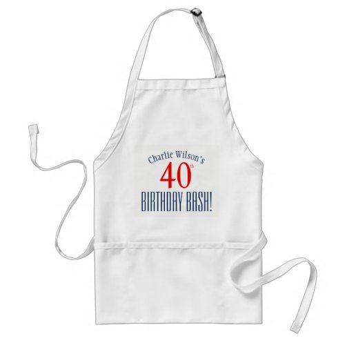 40th Birthday Bash Birthday Party Apron