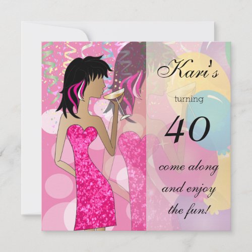 40th Birthday Bash Party Invitation
