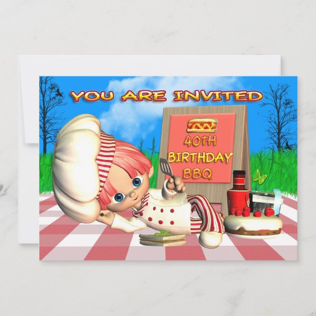 40th Birthday BBQ Invitation (Front)