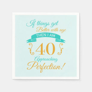 40th Birthday Better With Age Napkins