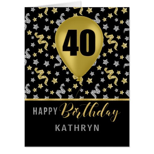 40th Birthday BIG Speech Bubbles for Group Wishes Card