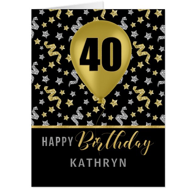 40th Birthday BIG Speech Bubbles for Group Wishes Card (Front)