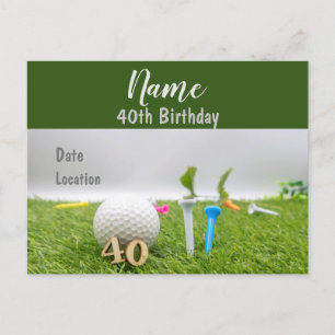 40th birthday birthday party invitation on green