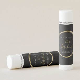 40th Birthday Black and Gold Party Favor Lip Balm