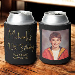 40th Birthday Black Gold Instagram Photo Can Cooler<br><div class="desc">Celebrate a milestone in style with this 40th Birthday Black and Gold Instagram Photo Can Cooler! Featuring a sleek black and gold design, this customizable can cooler allows you to showcase your favorite Instagram-style photo, adding a personal and elegant touch to your celebration. Perfect for marking the big 4-0, it...</div>