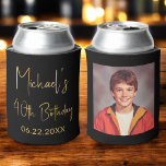 40th Birthday Black Gold Instagram Photo Can Cooler<br><div class="desc">Celebrate a milestone in style with this 40th Birthday Black and Gold Instagram Photo Can Cooler! Featuring a sleek black and gold design, this customizable can cooler allows you to showcase your favorite Instagram-style photo, adding a personal and elegant touch to your celebration. Perfect for marking the big 4-0, it...</div>