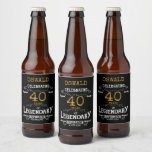 40th Birthday Black Gold Legendary Funny Beer Bott Beer Bottle Label<br><div class="desc">A personalized elegant beer bottle label that is easy to customize for that special birthday party occasion.</div>