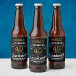 40th Birthday Black Gold  Legendary Funny Beer Bottle Label<br><div class="desc">A personalized elegant 40th birthday beer bottle label that is easy to customize for that special birthday party occasion.</div>