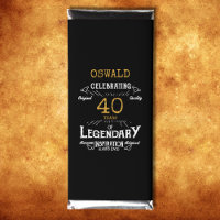 40th Birthday Black Gold Legendary Retro