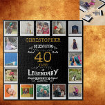 40th Birthday Black Gold Photo Collage Jigsaw Puzzle<br><div class="desc">A personalized elegant 40th birthday vintage puzzle that is easy to customize but hard to complete for that special birthday party occasion. Create your own unique photo jigsaw puzzle for a special 40th birthday gift. With 16 custom photos, the photo puzzle can be additionally personalized with the name and any...</div>