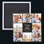 40th Birthday black gold photo collage Magnet<br><div class="desc">Celebrate your 40th birthday in style with these black and gold effect 40th birthday design. A modern design with script text and bold graphics. Change the colour to customise. Part of a collection.</div>