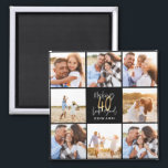 40th Birthday black gold photo collage Magnet<br><div class="desc">Celebrate your 40th birthday in style with these black and gold effect 40th birthday design. A modern design with script text and bold graphics. Change the colour to customise. Part of a collection.</div>