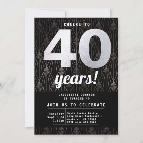 40th Birthday Black Silver Party