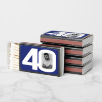 40th birthday blue white custom photo Matchbox Matchboxes