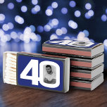 40th birthday blue white custom photo Matchbox Matchboxes<br><div class="desc">0th birthday blue white custom photo Matchbox Matchboxes 40th birthday simple black and white photo party favor or gift. Great to add a personal touch to a surprise fortieth birthday party. Personalize with your birthday boys or girls photo in the 0 of 40. Other matching items are available. Designed by...</div>