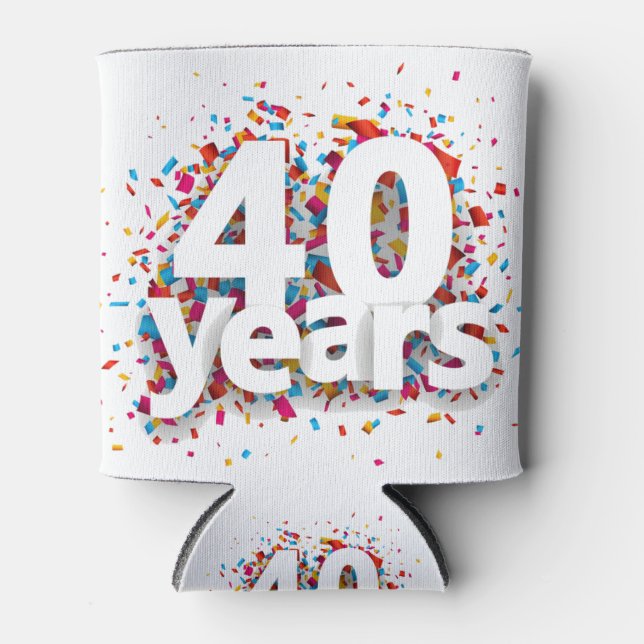 40th Birthday Born 1980 Limited Edition Gifts 40th Can Cooler (Front)