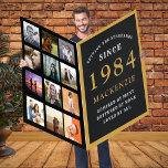 40th Birthday Born 1984 Photo Template Giant Card<br><div class="desc">Celebrate your loved one's 40th birthday in style! This one-of-a-kind jumbo legendary funny card features a black and gold vintage style and personalizes with the name and year you choose, plus your favorite 12 photos. Give a unique, memorable gift that will bring a smile to the special birthday person's face....</div>