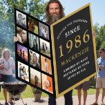 40th Birthday Born 1986 Photo Template Giant Card<br><div class="desc">Celebrate your loved one's 40th birthday in style! This one-of-a-kind jumbo legendary funny card features a black and gold vintage style and personalizes with the name and year you choose, plus your favorite 12 photos. Give a unique, memorable gift that will bring a smile to the special birthday person's face....</div>