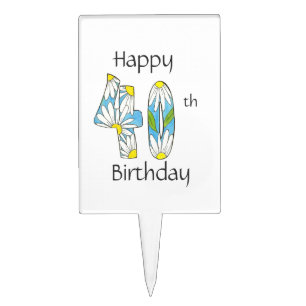 40th Birthday cake pick