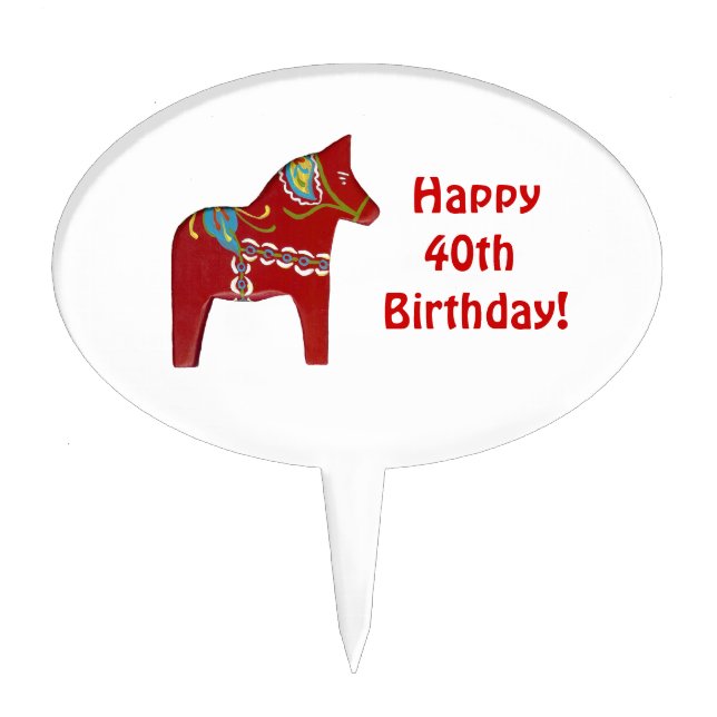 40th Birthday Cake Pick (Front)