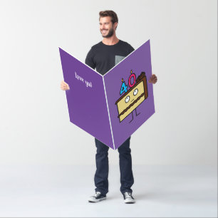 40th Birthday Cake with Candles Chocolate icing Card