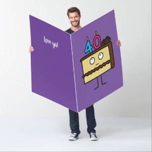 40th Birthday Cake with Candles Chocolate icing Card