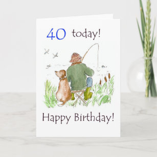 40th Fishing Birthday Cards & Templates