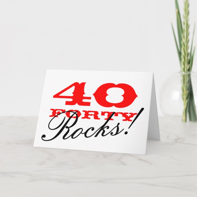 40th Birthday card | 40 Rocks! (Front)