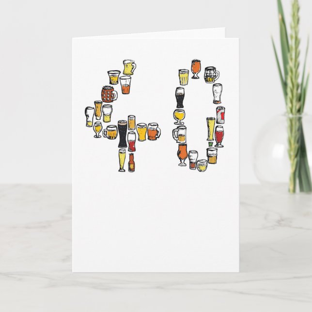40th birthday card, beer card (Front)