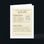 40th Birthday Card for friend<br><div class="desc">Celebrate turning 40 with this unique and heartfelt recipe-themed birthday card! Perfectly crafted to inspire joy, adventure, and a sprinkle of nostalgia, this card is like a gift itself. With whimsical "ingredients" like love, relaxation, and laughter, it's sure to bring a smile to anyone's face. The "directions" add an extra...</div>