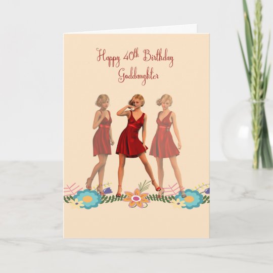 40th Birthday Card for Goddaughter | Zazzle.com