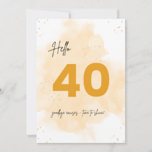 40th Birthday Card Golden Sparkle