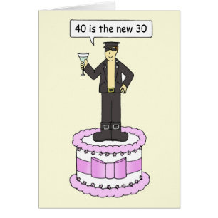 40th Birthday Cartoon Humor for Him Cards