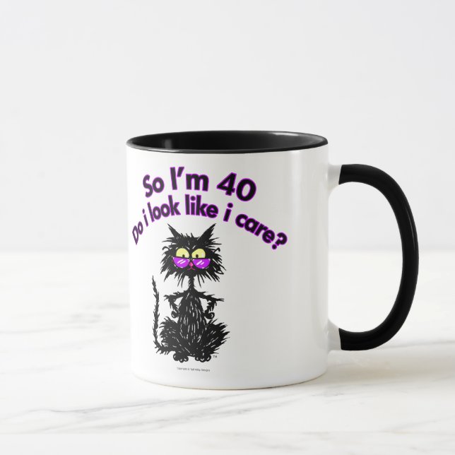 40th Birthday Cat Mug (Right)