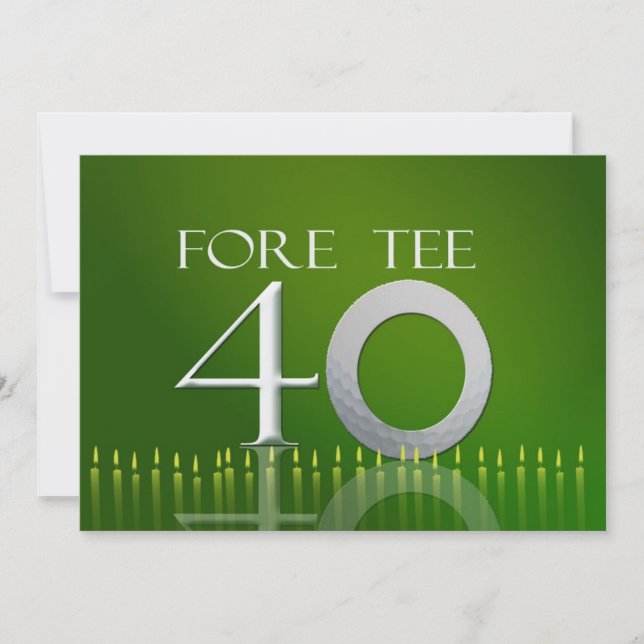 40th Birthday Celebration Invitation - golf (Front)