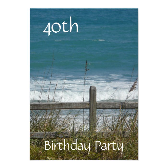 40th Birthday Celebration Ocean/Female Custom Invitations
