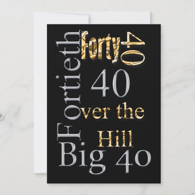 40th birthday celebration party major CUSTOMIZE Invitation (Front)