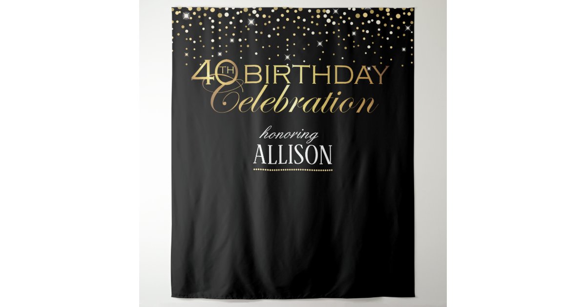 40th Birthday celebration photo backdrop | Zazzle