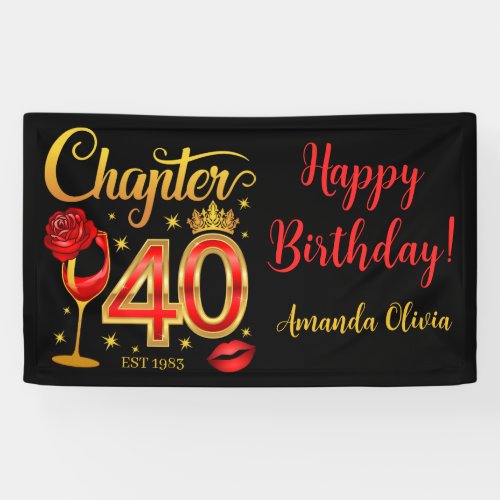 40th Birthday chapter 40 ladys womens  Banner