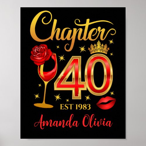 40th Birthday chapter 40 ladys womens  Poster